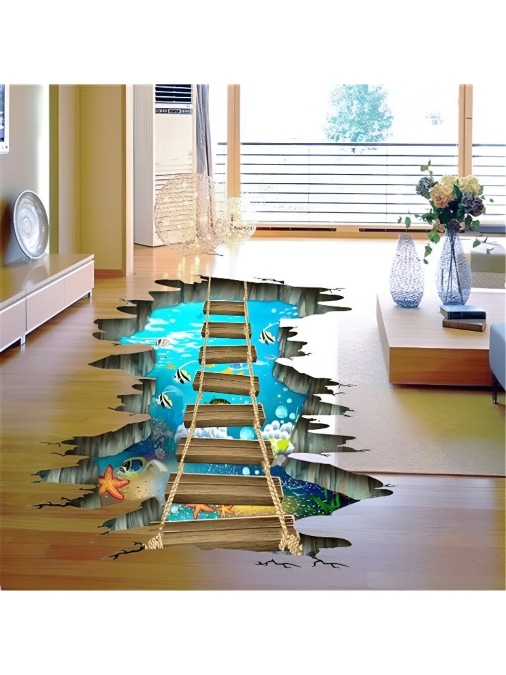 3D Bridge Wall Stickers 3D Space Removable Excellent Vinyl Wall Decals